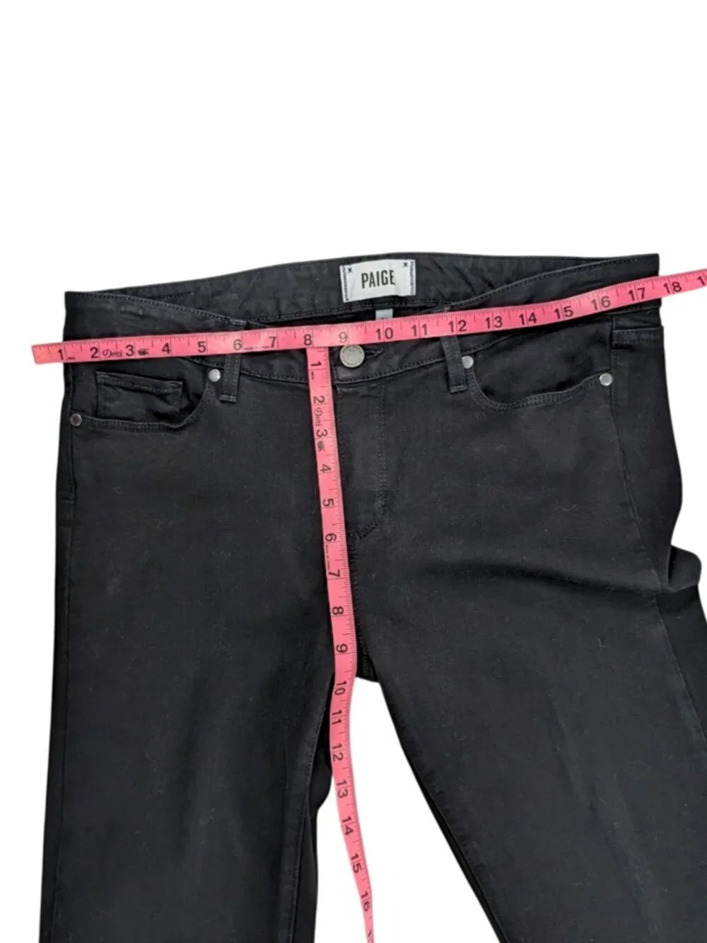 Paige 31 Black Skyline Skinny Mid Rise Ankle Stretch 5-Pocket Denim Jeans